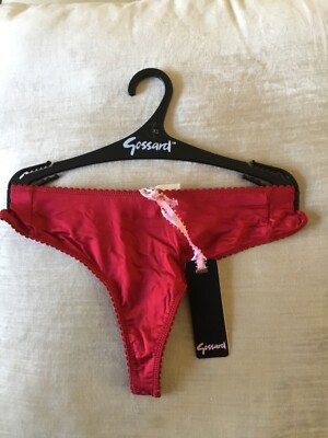 GOSSARD SUNSET RED SILKY FEEL THONG SIZE XS X 2 PAIRS BNWT