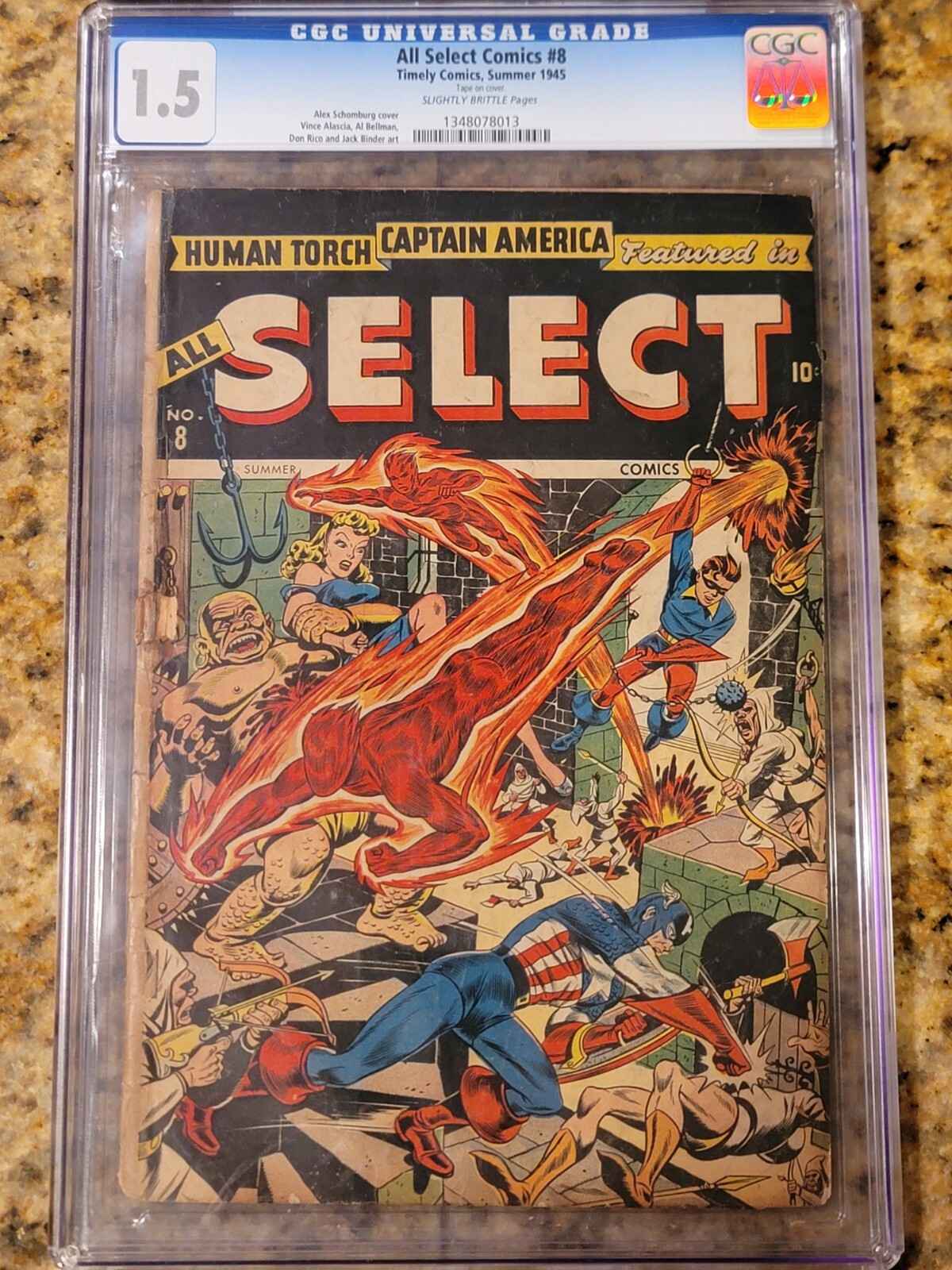洋書 MARVEL special collection issue 1945 Marvel Comics All Select Comics 8 CGC 1.5. Captain