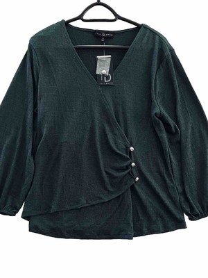 NWT FRED DAVID 3/4 Balloon Sleeve Pullover Blouse Sz M