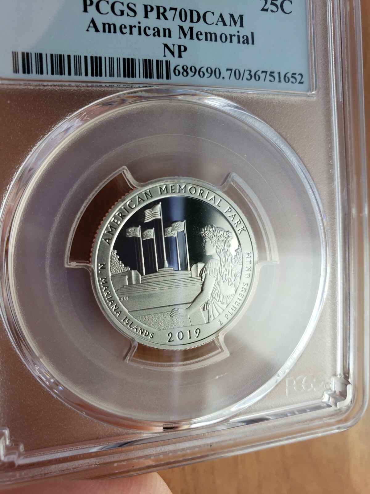 2019 S 25C Clad American Memorial Quarter PCGS PR70DCAM First Strike! SHARP!