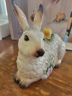 RARE Fitz and Floyd Fattoria Rabbit Cookie Jar  New In Box
