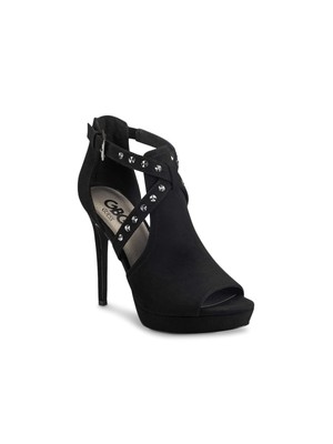 

GBG GUESS Женские черные 1-дюймовые сандалии Jasin на платформе с заклепками и круглым носком на шпильке 7 м, Черный, JASIN