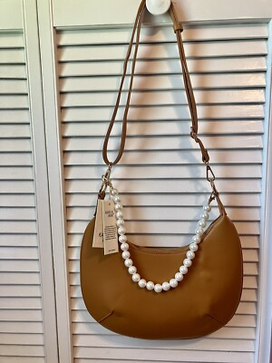 Kayla & Ava Vegan Purse with Faux Pearl Accent & Crossbody Strap. NWT Luggage
