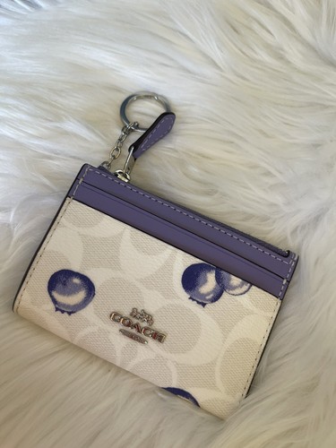 小物 Like new coach signature mini coin case Coach Double Zip Coin Case In Butterfly Dot Print Blush