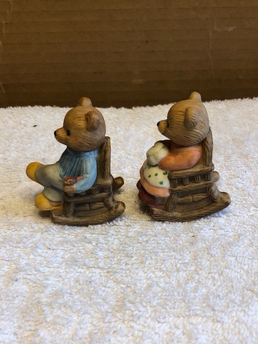 Homco Man And Lady Bears In Rocking Chairs Figurines