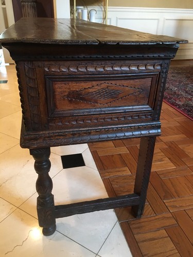 Antique - 17th Century Carved Table with Drawers