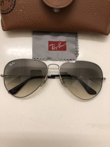 Ray Ban Aviator Sunglasses 003/32 RB3025 Silver Gray Gradient Lens 58mm