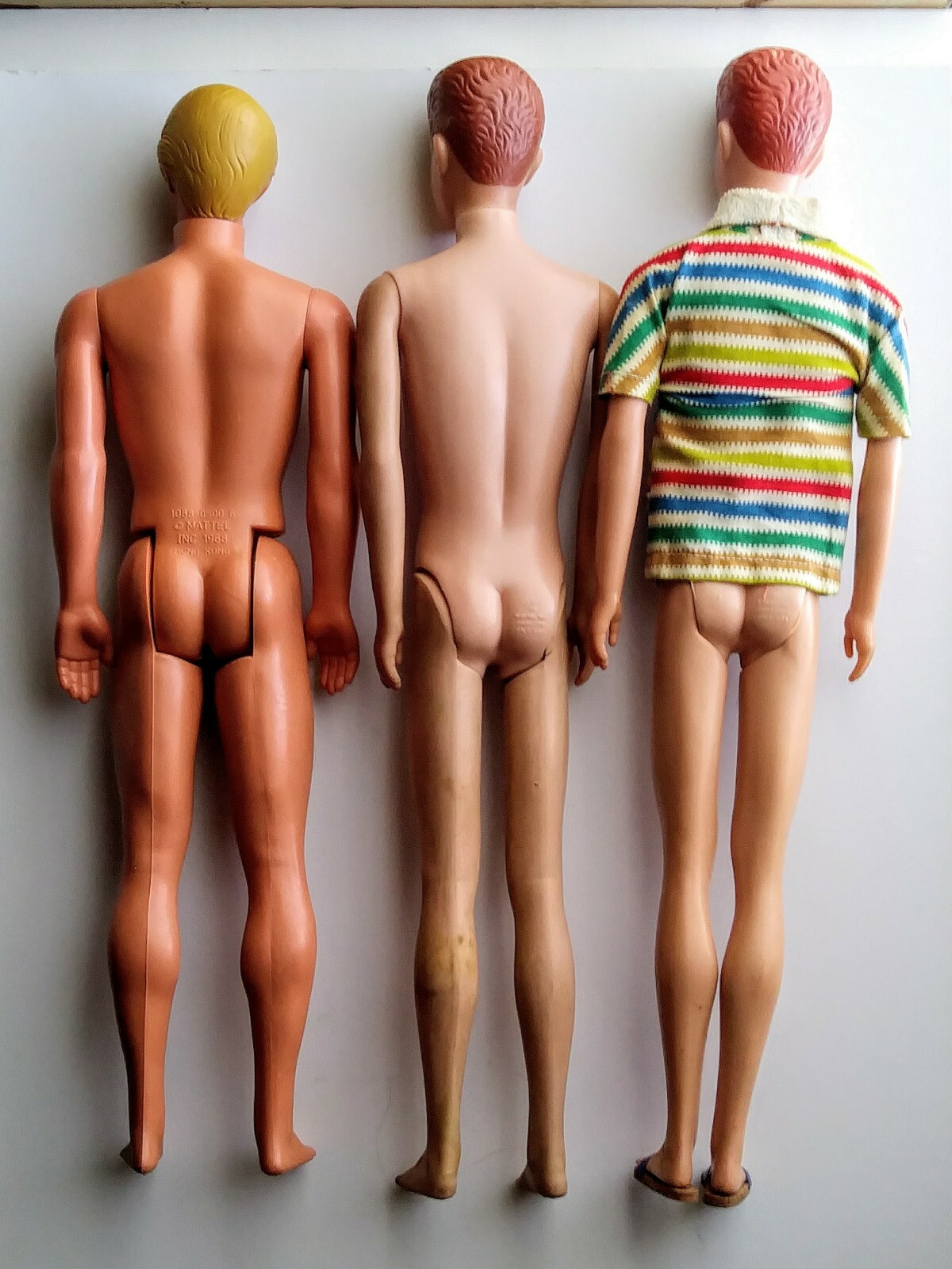 1960 ALLAN DOLL lot Straight leg + bent leg Beach Jacket + Sandals + Malibu KEN