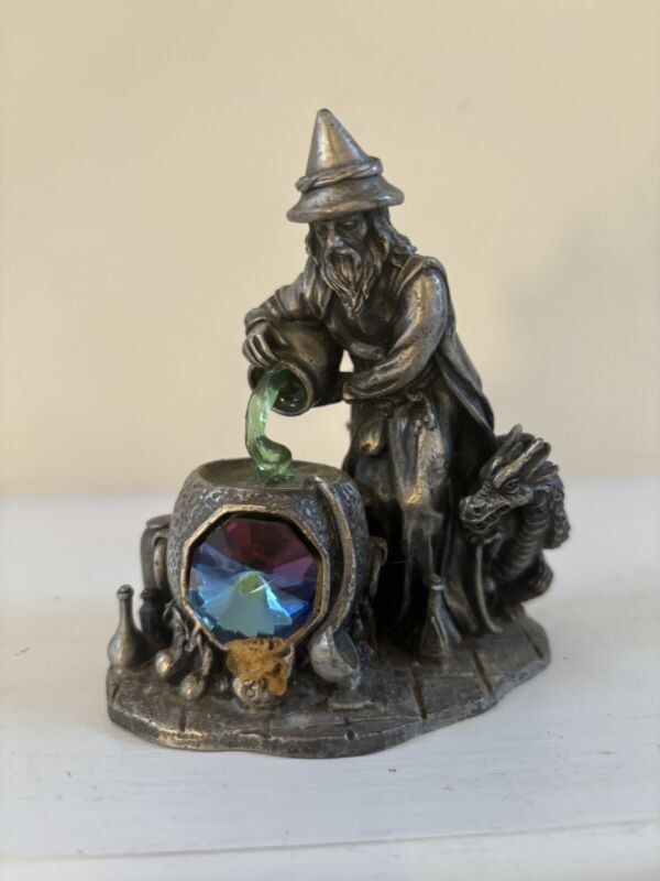 The Healing Potion 2000 3870 Artist Signed Pewter Myth Magic Wizard Figurine 4”