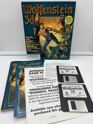 Wolfenstein 3D (1992) 3.5'' Version: Complete in Big Box with Original Inserts