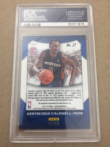 2014 Panini Prizm PSA 9 #21 Kentavious Caldwell-Pope KCP Auto Gold Pulsar 9/10