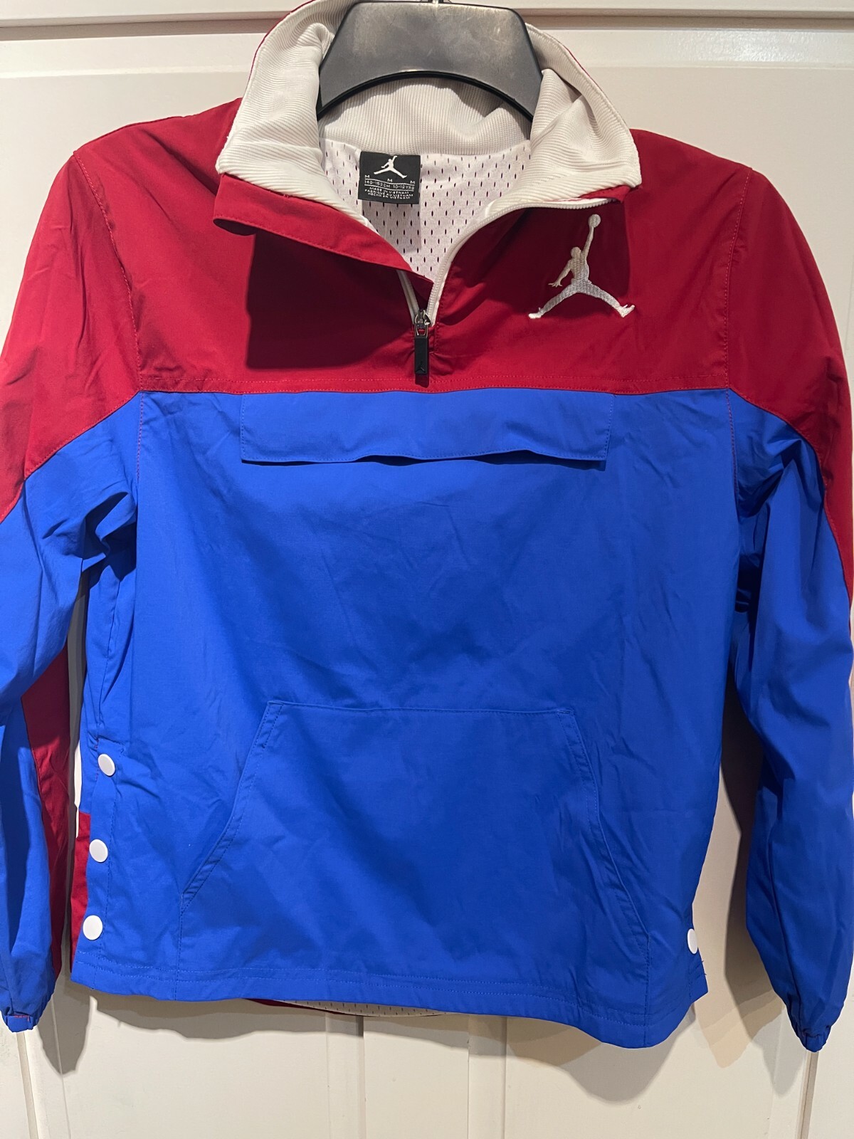 NIKE AIR JORDAN JUMPMAN 1/4 Zip Pullover Jacket Red Royal