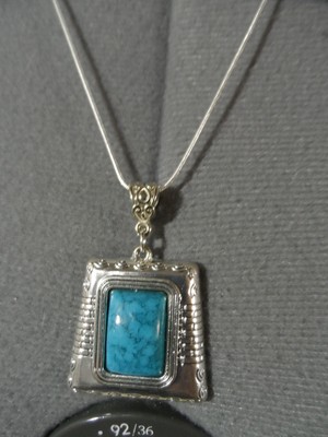 New Turquoise Charm Pendant & 22