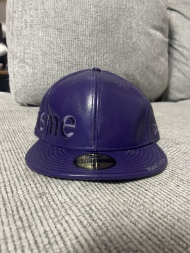 2007 VINTAGE PURPLE SUPREME LEATHER SIDE BOX LOGO NEW ERA 2007 VINTAGE PURPLE SUPREME LEATHER SIDE BOX LOGO NEW ERA