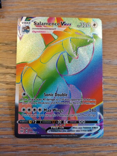 Salamence Vmax 194/189 Darkness Ablaze NM Full Art Secret Rainbow