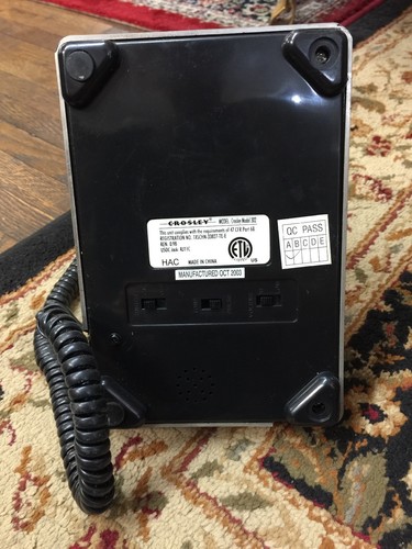 CROSLEY 302 Antique Desk PHONE Silver Classic Retro Vintage Style Push Button RH