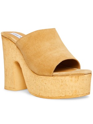 STEVE MADDEN / женские коричнево-бежевые босоножки Mardi без шнуровки на платформе из пробкового материала 1-1/2, 11 М