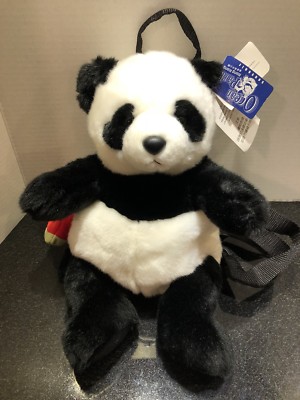 NWT Panda Plush Kids 15'' Backpack Bag Ocean Park Hong Kong Stuffed Animals Toy