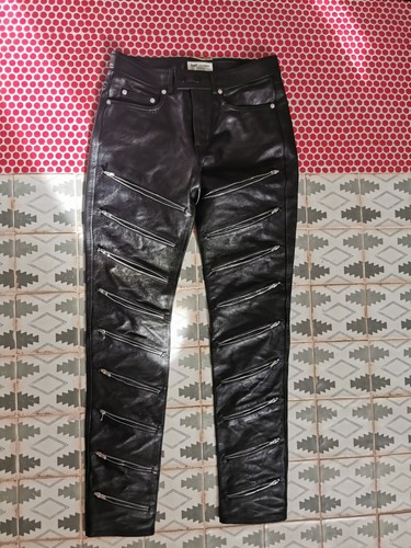 SAINT LAURENT Runway Collection LEATHER Trouser ZIPPER PANTS