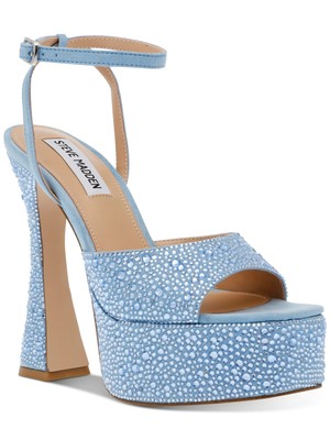 

STEVE MADDEN Женские синие 2-дюймовые босоножки на платформе с легким носком и расклешенным каблуком 7,5, Синий, LIGH04S1