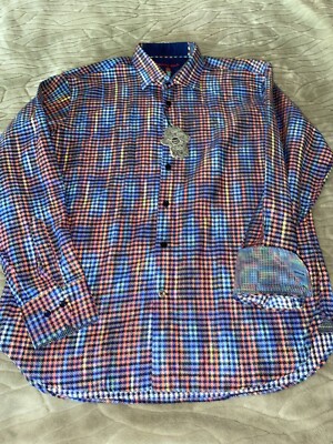 New Visconti Black Long Sleeve Shirt Mens Size M Retail 145.00