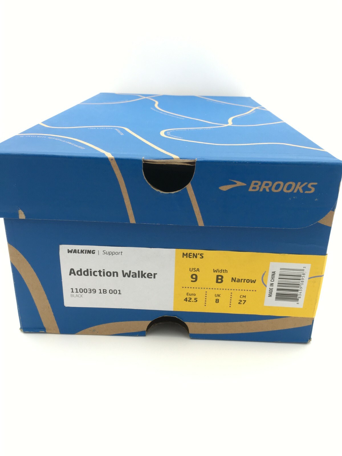 Pre-owned Brooks Addiction Walker 1100391b001 Black Leather Walking Shoes, Men's Size 9 B