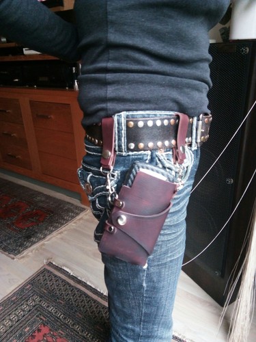 Handy Holster Schutz Tasche 3 mm dickes Leder mit Karten und Geldscheinfach