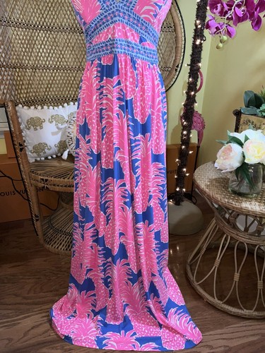 Pre-owned Lilly Pulitzer Taryn Maxi Dress Little Flamenco ? Size 8,10 In Multicolor