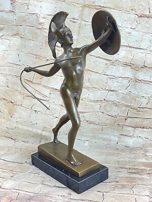 Bronze Sculpture Art Deco Large Odysseus Roman Warrior Statue Figurine Figure