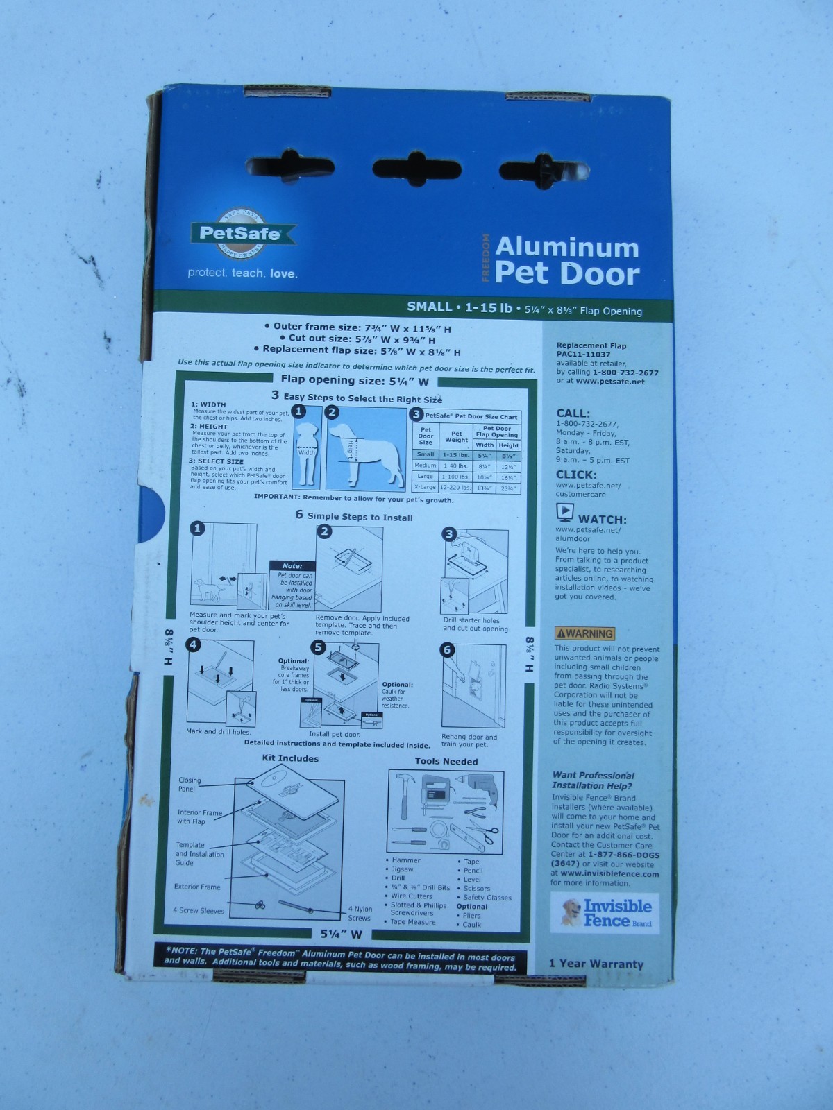 PetSafe Aluminum Pet Door Small 1-15LB Dog Cat For Heavy Use PPA00-10859