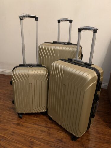 3PCS Luggage Suitcase Travel Set Trolley Bag ABS Hard Shell 