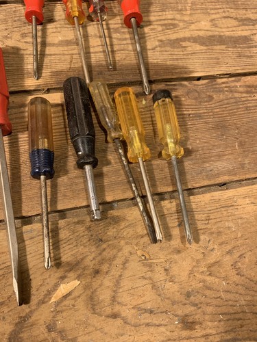 Lot Of 15 pc Screwdrivers Torx slotted phillips Craftsman Stanley usa set Wood