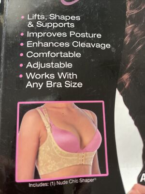 Chic Shaper  Lifts Shapes New  Works With Any Cup Size XL US 8 Size Chart Lace