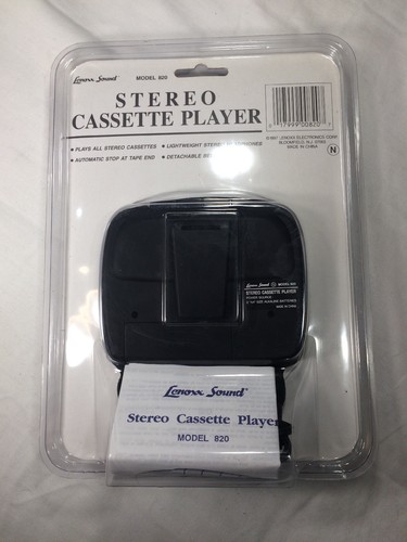 Lenoxx Sound Cassette Player Model 820 with Belt Clip Headphones NEW SEALED