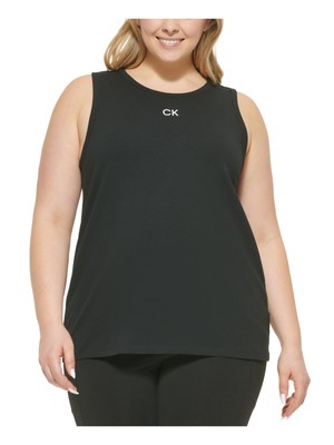 

CALVIN KLEIN PERFORMANCE Женская черная майка для активного отдыха с логотипом Plus, Черный