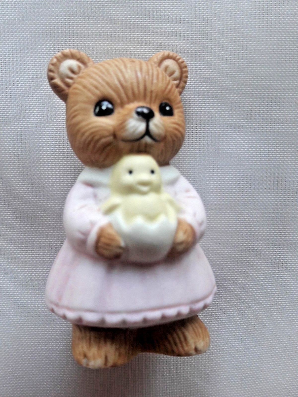 Set of 3 Homco Ceramic Easter Bear Family Figurines #1430