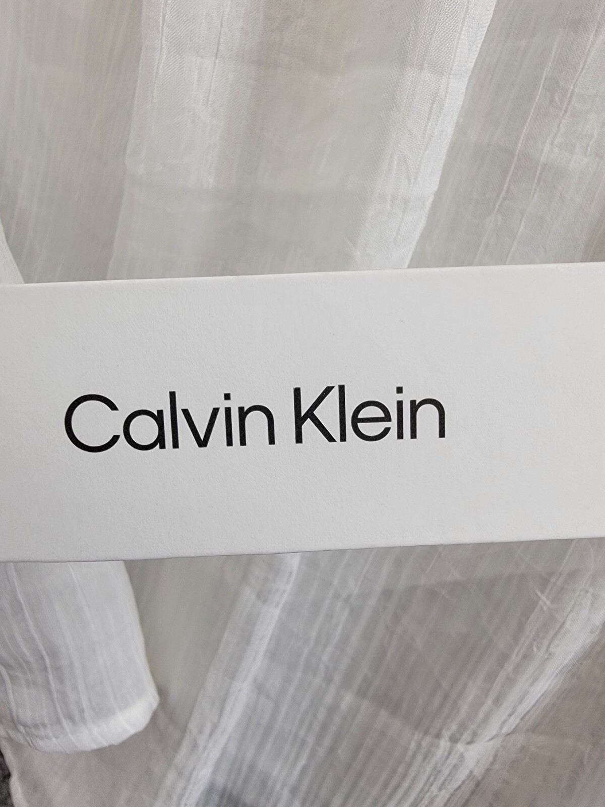 Calvin Klein Textured 3/4-Sleeve Blouse Women's XL White Button Front Closure - Picture 20 of 21