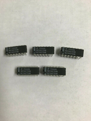 LOT OF 5 NSC MM74HCT04N IC Logic Circuit HEX Inverter HCT-CMOS 14 Pin DIP 