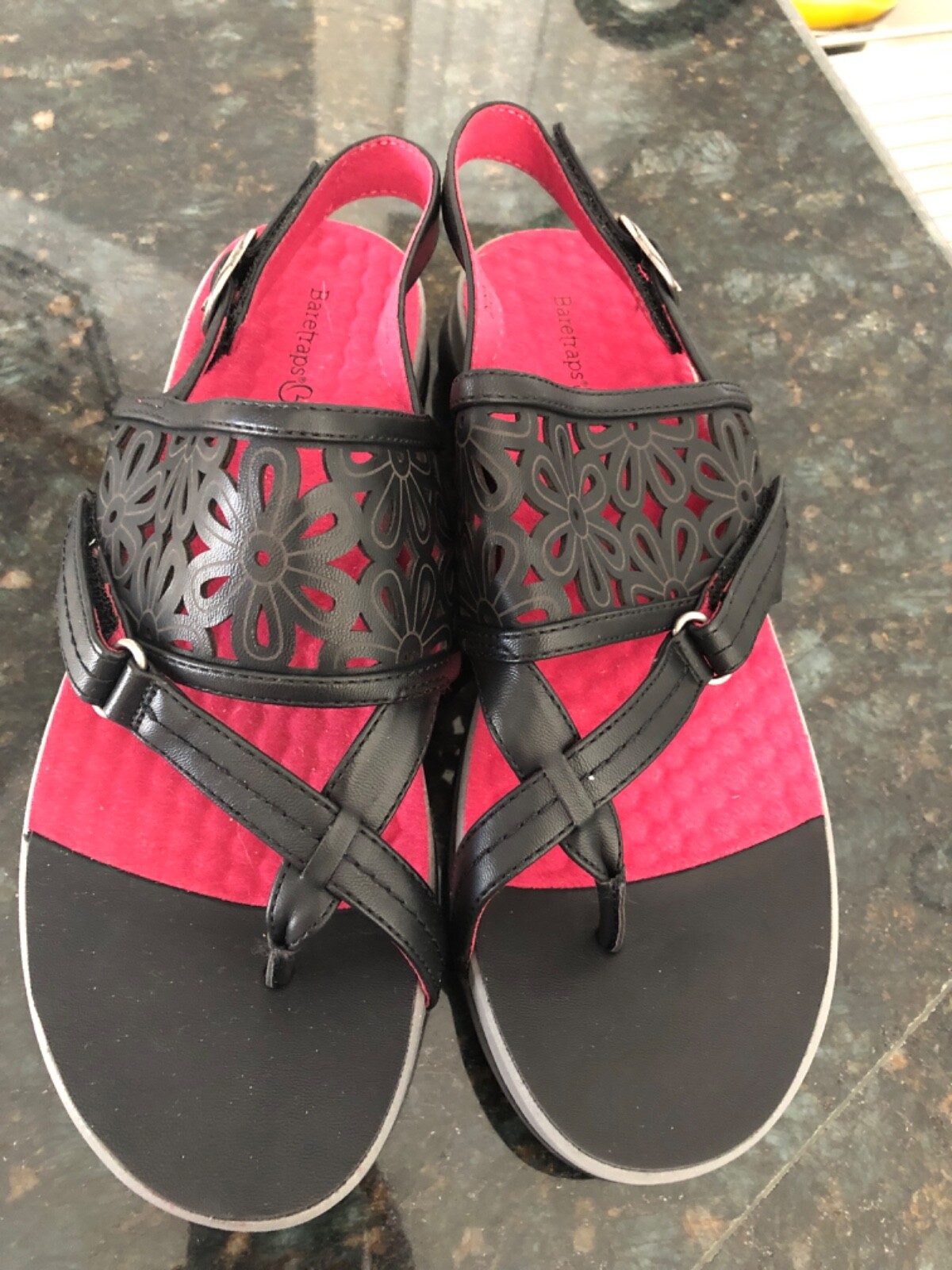 BareTraps Womens Dinah Fabric Casual Comfort Sport Sandals Black Size 10