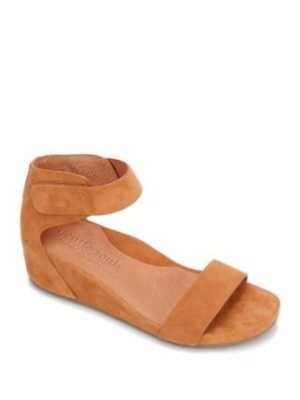 

GENTLE SOULS KENNETH COLE Женские коричневые кожаные сандалии на танкетке с двумя пальцами Gianna, Коричневый, GGS0008SU