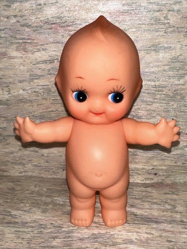 Plastic Baby Kewpie Doll Kewpie  5 1/2 Inch Doll Head & Arm Move Blue Eye