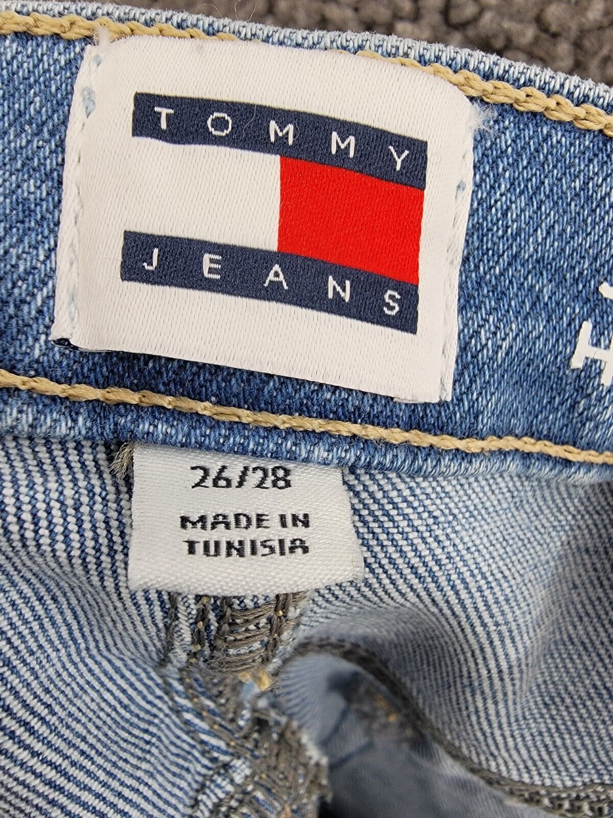 Tommy Jeans Julie Straight-Leg Button-Waist Jeans Women's 26/28 Denim Light - Picture 19 of 20