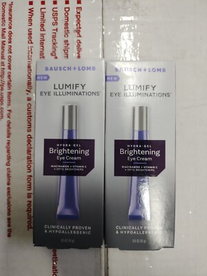 2 Pack Bausch & Lomb Lumify Eye Illuminations Brightening Eye Cream 0.5 oz Each