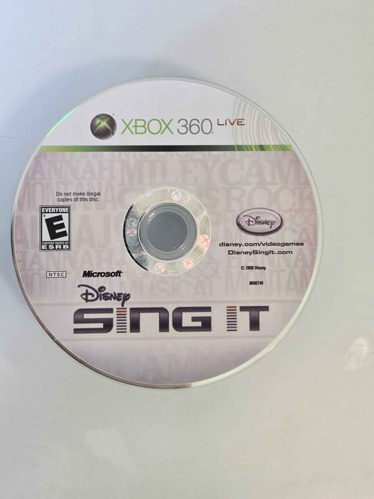 Disney Sing It (Microsoft Xbox 360, 2008) DISC ONLY