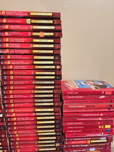 Lot of 165 Harlequin Silhouette Desire Romance Novels PB Red Cover $.50 per Book