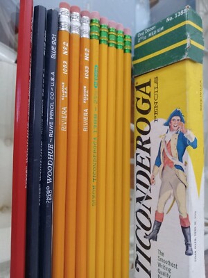 Vintage LOT of Pencils - New/Unused Riviera Dixon ~Ticonderoga ~WoodHue