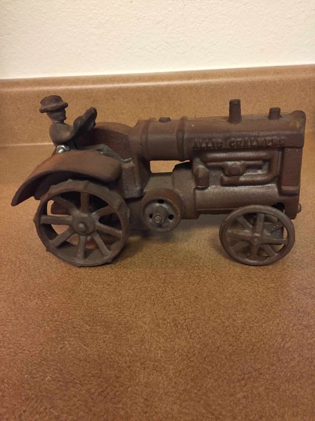 Vintage Allis Chalmers Tractor Cast Iron Farmer removable
