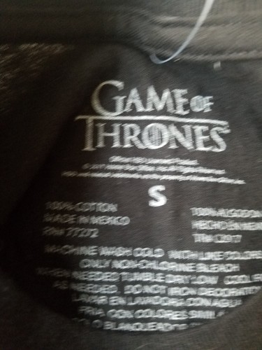 NWT Game of Thrones T-Shirt Size Small Black Winter is Coming House of Stark