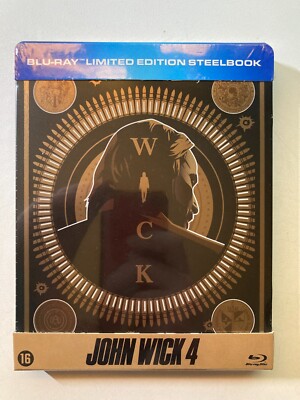 John Wick: Chapter 4 w. Steelbook (Blu-ray, EU Import, Region Free) *NEW/SEALED*