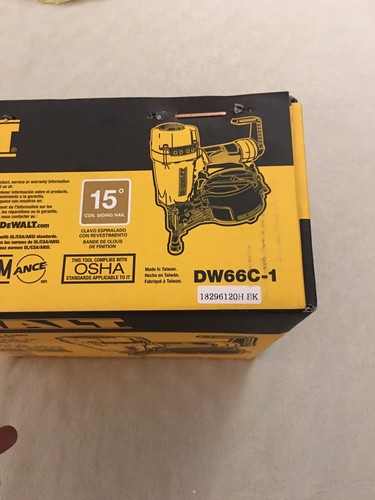 DEWALT / DW66C-1 / 2-1/2 Inch / 15 Degree Coil Siding and Fencing Nailer